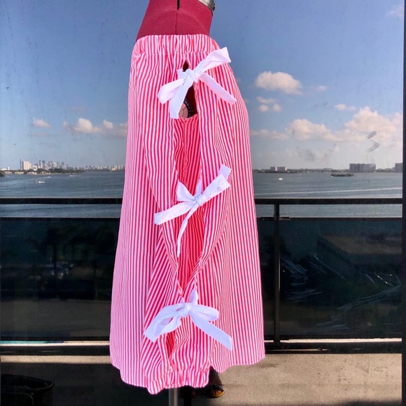 Do+Be Striped Off Shoulder Bow Tied Sleeves Blouse - Picture 7 of 12